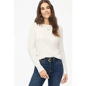 J. Crew Cotton Teddie Sweater White CF165 Size S